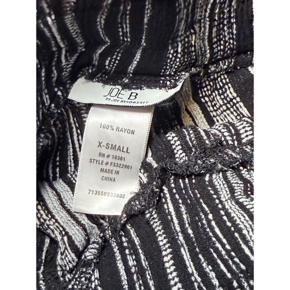 Joe B Black White Striped Wide Leg Pants XS - Picture 4 of 4